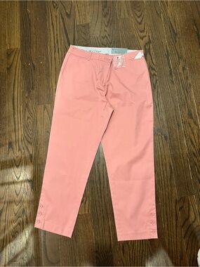 Talbots Pink Cropped Button-Hem Capri Pants
